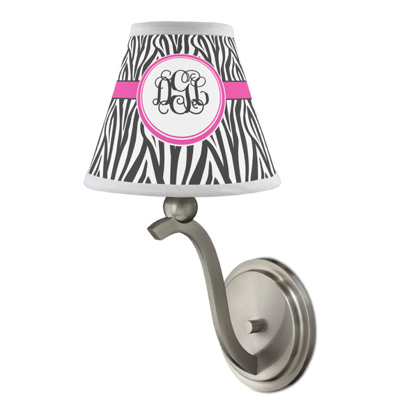 Zebra Print Small Chandelier Lamp - LIFESTYLE (on wall lamp)