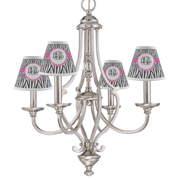 Zebra Print Small Chandelier Shade - LIFESTYLE (on chandelier)
