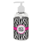 Zebra Print Plastic Soap / Lotion Dispenser (8 oz - Small - White) (Personalized)