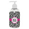 Zebra Print Plastic Soap / Lotion Dispenser (8 oz - Small - White) (Personalized)