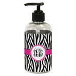 Zebra Print Plastic Soap / Lotion Dispenser (8 oz - Small - Black) (Personalized)