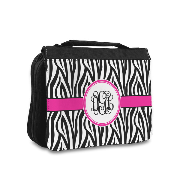 Custom Zebra Print Toiletry Bag - Small (Personalized)