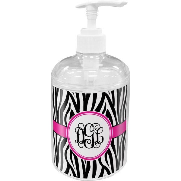 Custom Zebra Print Acrylic Soap & Lotion Bottle (Personalized)