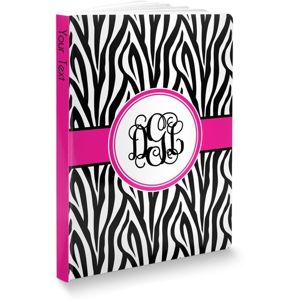 Custom Zebra Print Softbound Notebook - 7.25" x 10" (Personalized)