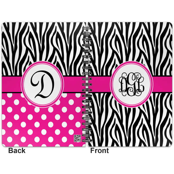 Zebra Print Spiral Journal 7 x 10 - Apvl