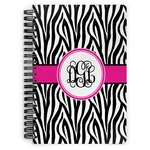 Zebra Print Spiral Notebook - 7x10 w/ Monogram