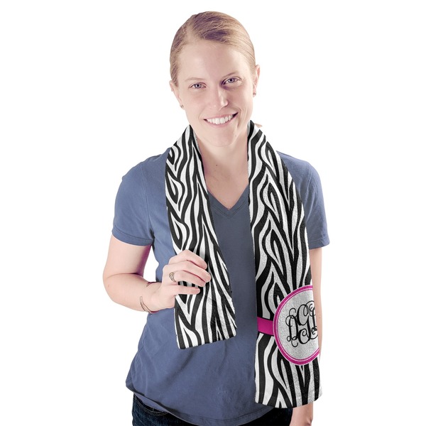 Zebra Print Sport Towel - Exercise use - Model