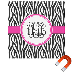 Zebra Print Square Car Magnet - 6" (Personalized)