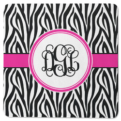Zebra Print Square Rubber Backed Coaster (Personalized)