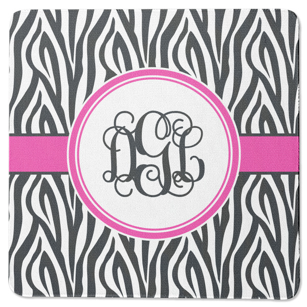 Zebra Print Square Coaster Rubber Back - Single
