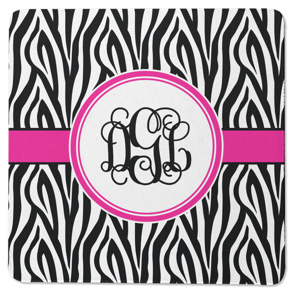 Zebra Print Square Coaster Rubber Back - Single