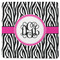Zebra Print Square Rubber Backed Coaster (Personalized)