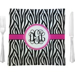 Zebra Print Glass Square Lunch / Dinner Plate 9.5" (Personalized)