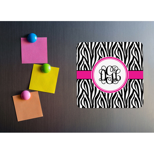 Zebra Print Square Fridge Magnet - LIFESTYLE
