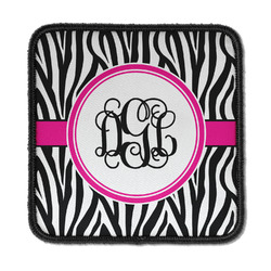 Zebra Print Iron On Square Patch w/ Monogram