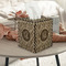 Zebra Print Square Tissue Box Covers - Wood - In Context