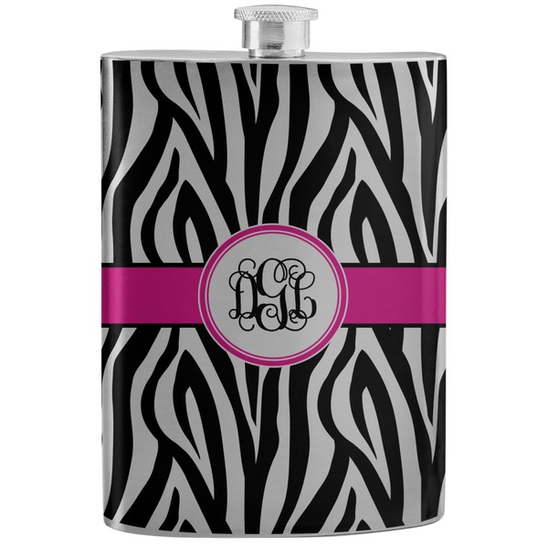 Custom Zebra Print Stainless Steel Flask (Personalized)