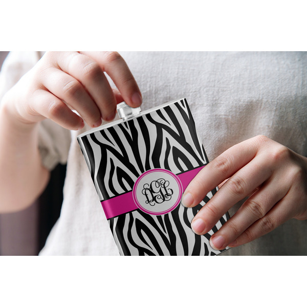 Zebra Print Stainless Steel Flask - LIFESTYLE 1