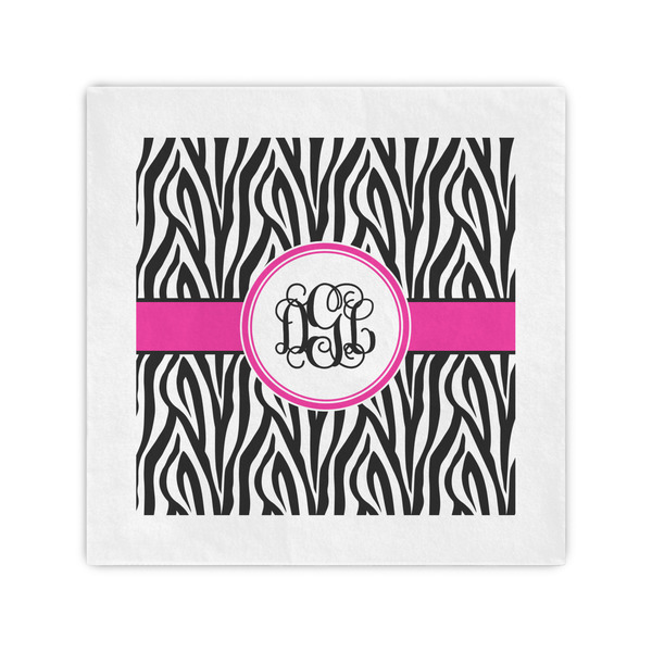 Custom Zebra Print Standard Cocktail Napkins (Personalized)