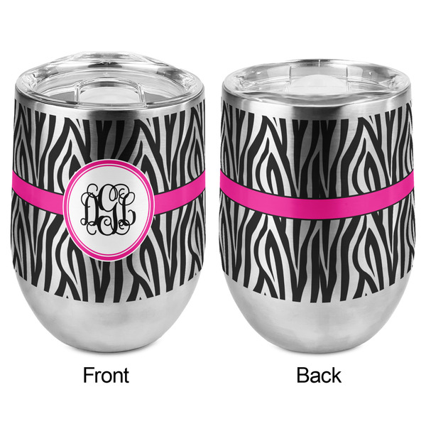 Zebra Print Stemless Wine Tumbler - Full Print - Approval
