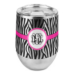 Zebra Print Stemless Wine Tumbler - Full Print (Personalized)