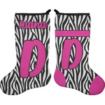 Zebra Print Holiday Stocking - Double-Sided - Neoprene (Personalized)