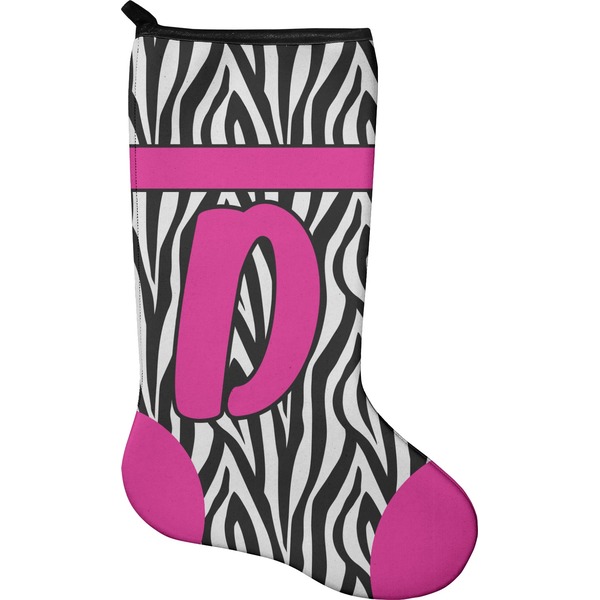Custom Zebra Print Holiday Stocking - Neoprene (Personalized)