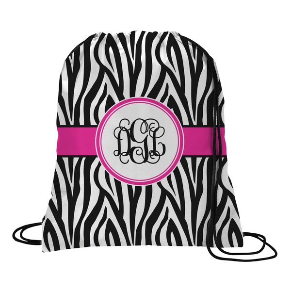 Custom Zebra Print Drawstring Backpack (Personalized)