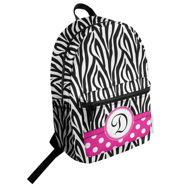 Custom Zebra Print Student Backpack (Personalized)