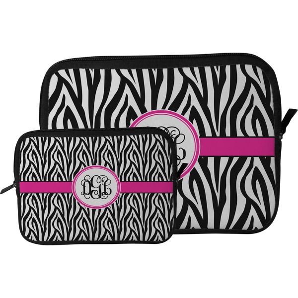 Zebra Print Tablet Sleeve (Size Comparison)