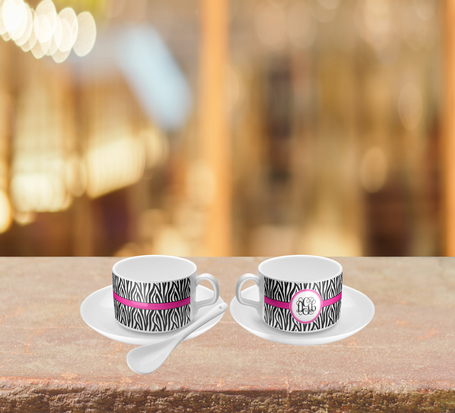 Zebra Print Tea Cup Set of 4 (Personalized) YouCustomizeIt