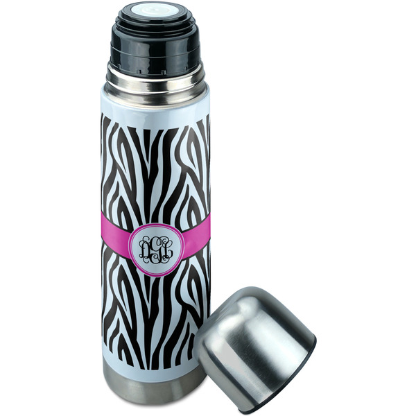 Zebra Print Thermos - Lid Off