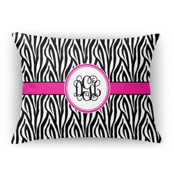 Zebra Print Rectangular Throw Pillow Case (Personalized)