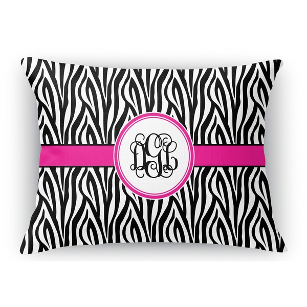Custom Zebra Print Rectangular Throw Pillow Case - 12"x18" (Personalized)