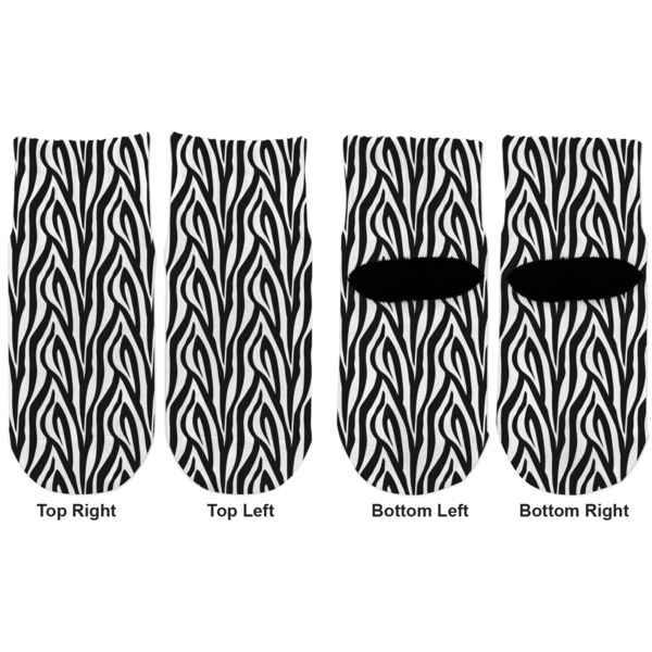 Zebra Print Toddler Ankle Socks - Double Pair - Front and Back - Apvl