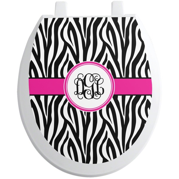 Custom Zebra Print Toilet Seat Decal (Personalized)