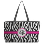 Zebra Print Beach Totes Bag - w/ Black Handles (Personalized)