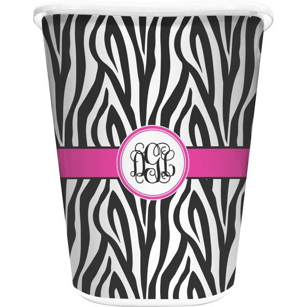 Custom Zebra Print Waste Basket (Personalized)