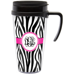 Zebra Print Acrylic Travel Mug with Handle (Personalized)