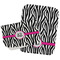 Zebra Print Two Rectangle Burp Cloths - Open & Folded