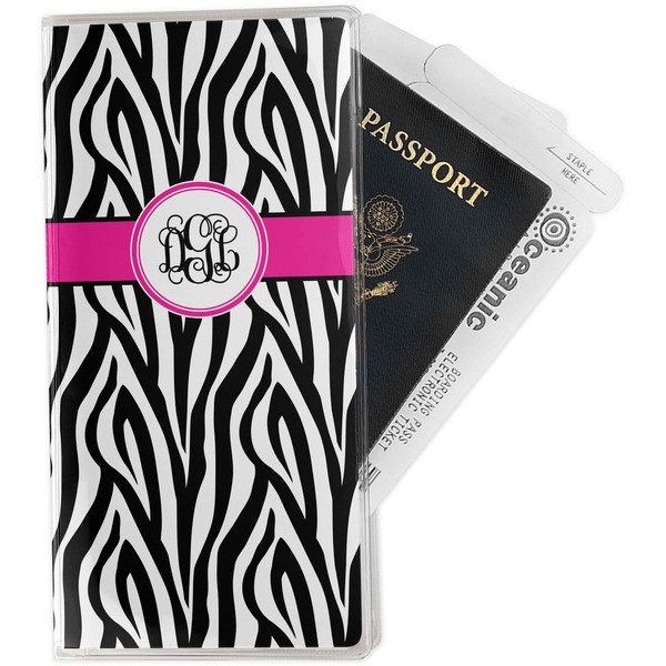 Custom Zebra Print Travel Document Holder