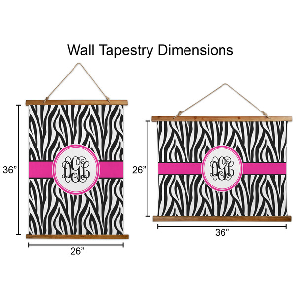 Zebra Print Wall Hanging Tapestries - Parent/Sizing