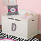 Zebra Print Wall Letter Decal Small on Toy Chest