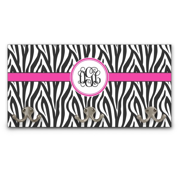 Custom Zebra Print Wall Mounted Coat Rack (Personalized)