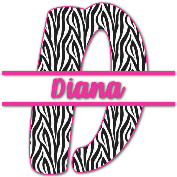 Custom Zebra Print Name & Initial Decal - Up to 9"x9" (Personalized)