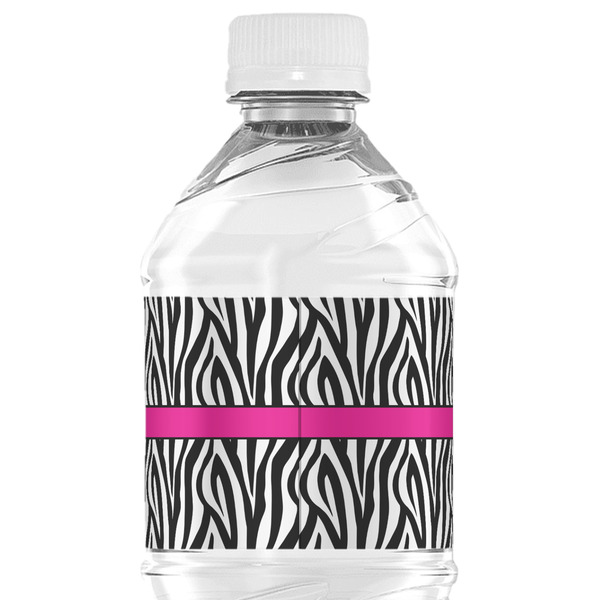 Zebra Print Water Bottle Label - Back View