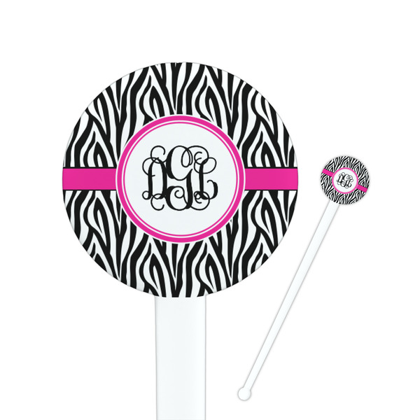 Custom Zebra Print Round Plastic Stir Sticks (Personalized)