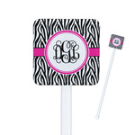 Zebra Print Square Plastic Stir Sticks (Personalized)