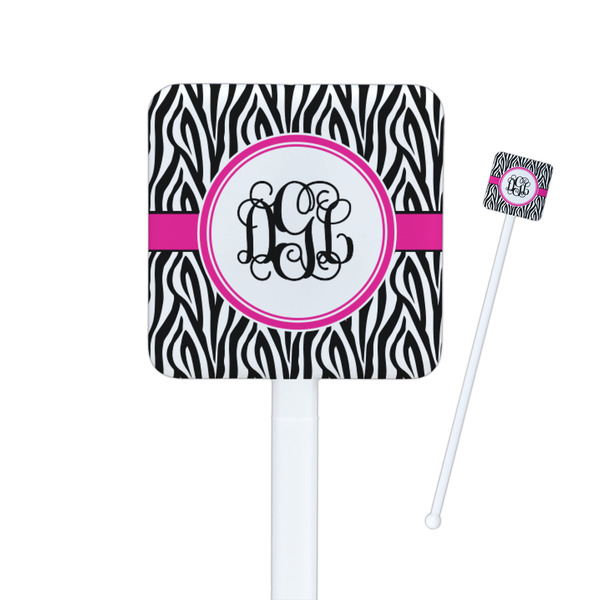 Custom Zebra Print Square Plastic Stir Sticks (Personalized)