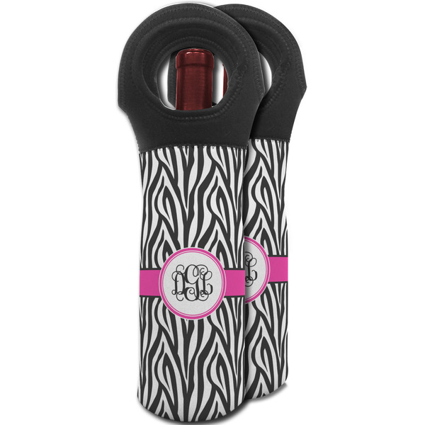 Zebra Print Wine Tote Bag - MAIN